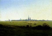 Caspar David Friedrich Meadows near Greifswald painting